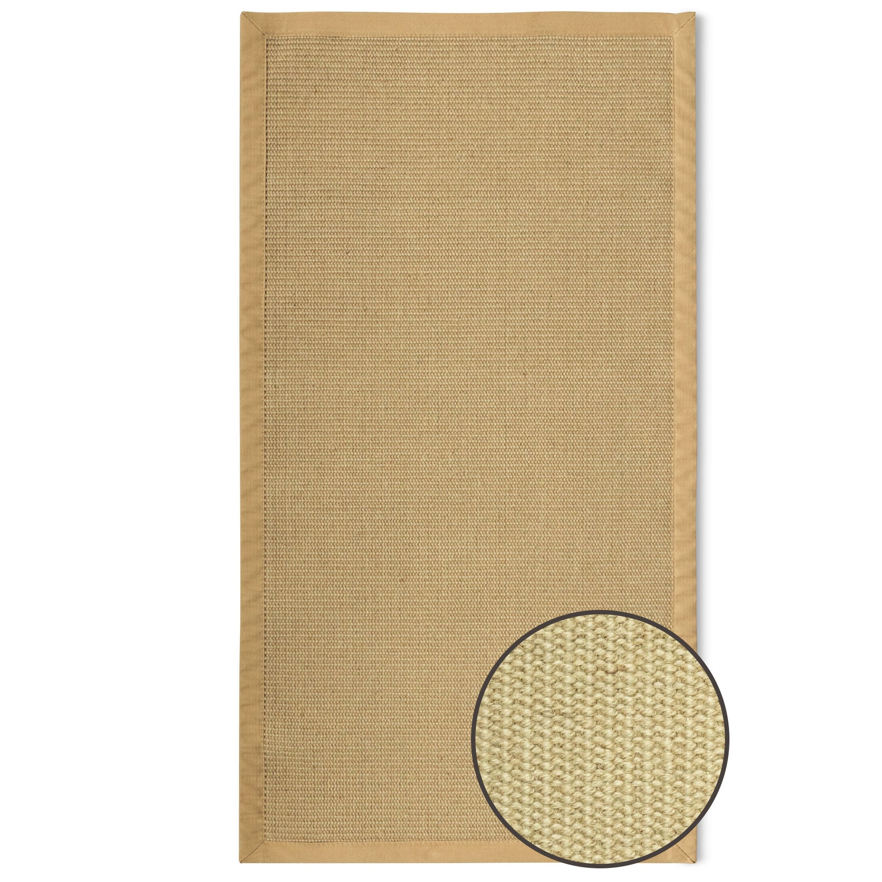 Sisal-Teppich | Mumbai | Naturfaser-Teppich mit Baumwollbordüre | in verschiedenen Größen erhältlich