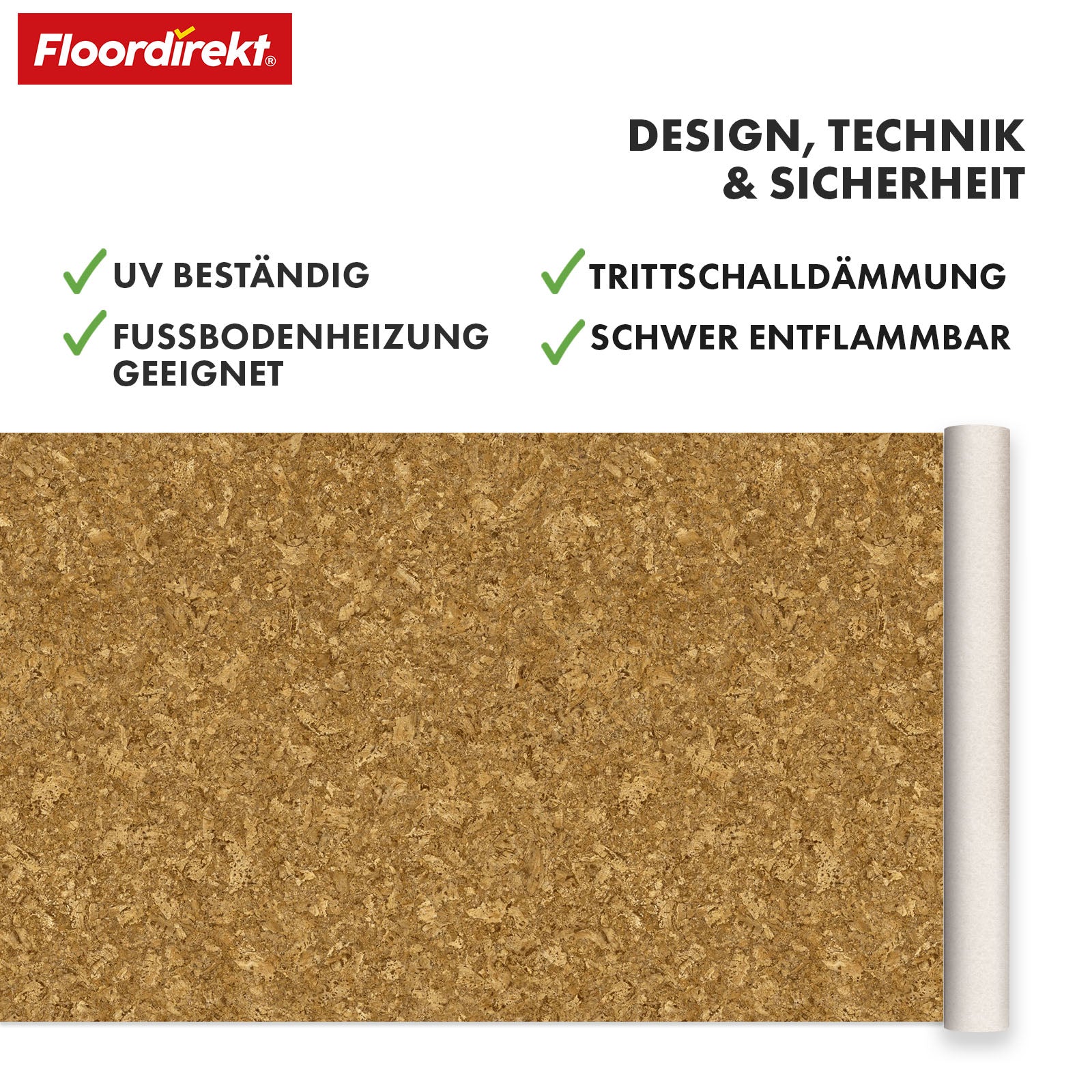CV-Belag | Kyara 620M | Robuster Vinylbelag mit Naturkork-Optik und Schallabsorption