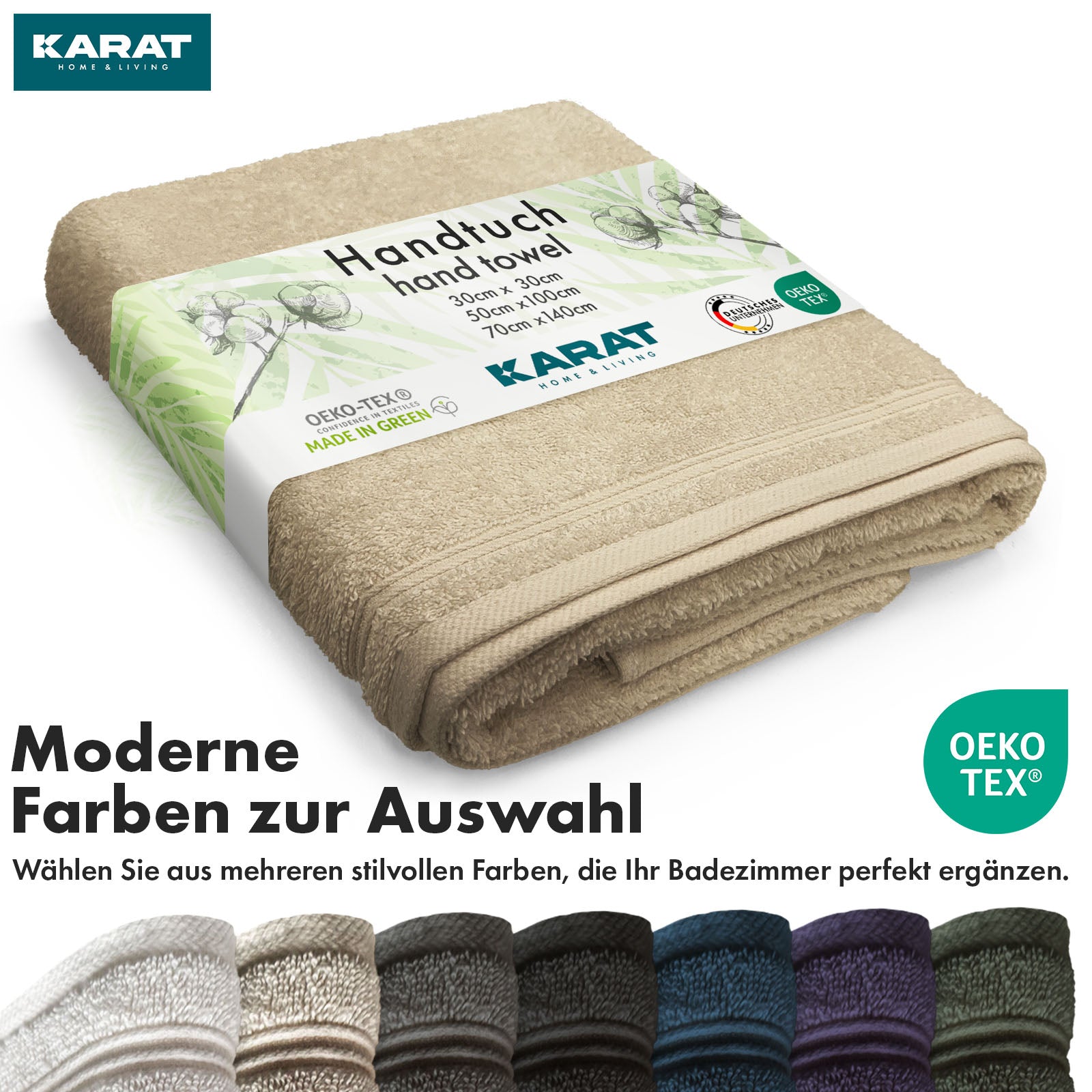 Handtuch-Set Bay | 8-teiliges Set Handtücher aus 100% Baumwolle | 2 x Badetuch, 2 x Handtuch und 4 x Seiftuch