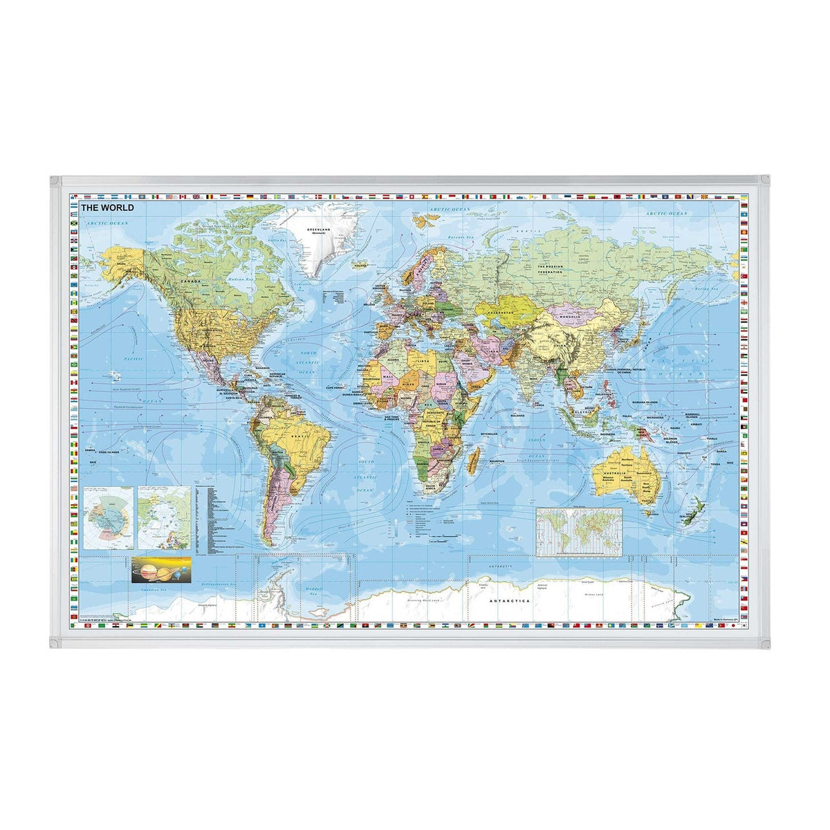 Weltkarte | Magnethaftend, pinnbar & laminiert