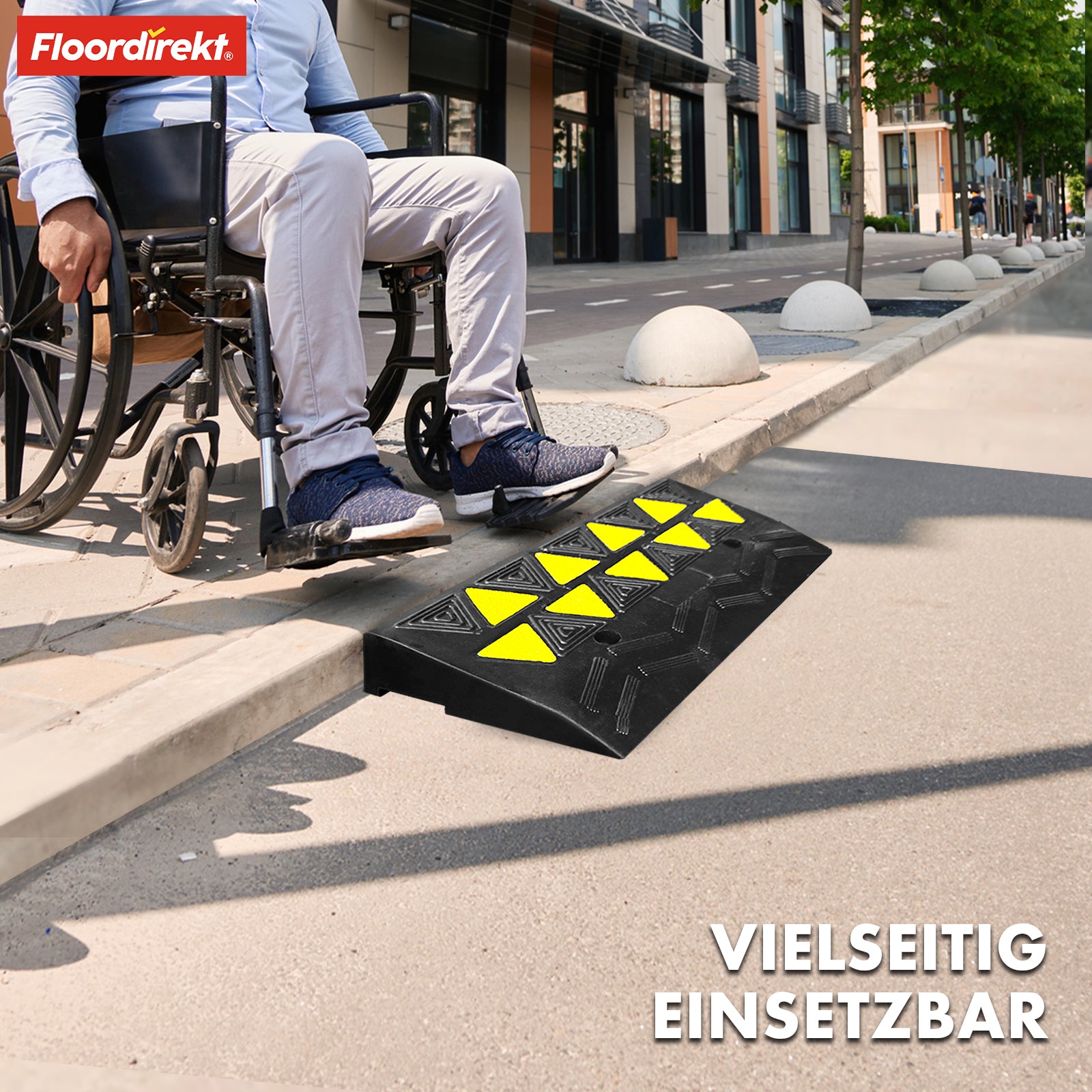 Schwellenrampe Blanc | Robuste und sichere Lösung für barrierefreie Zugänge | 50 x 28 x 8 cm