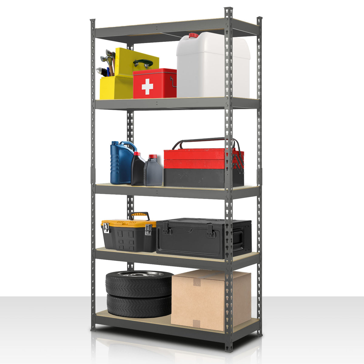 Schwerlastregal | Rhino | Lagerregal mit 5 Böden | 1050 kg Traglast | innovatives Stecksystem | In verschiedenen Farben & Größen