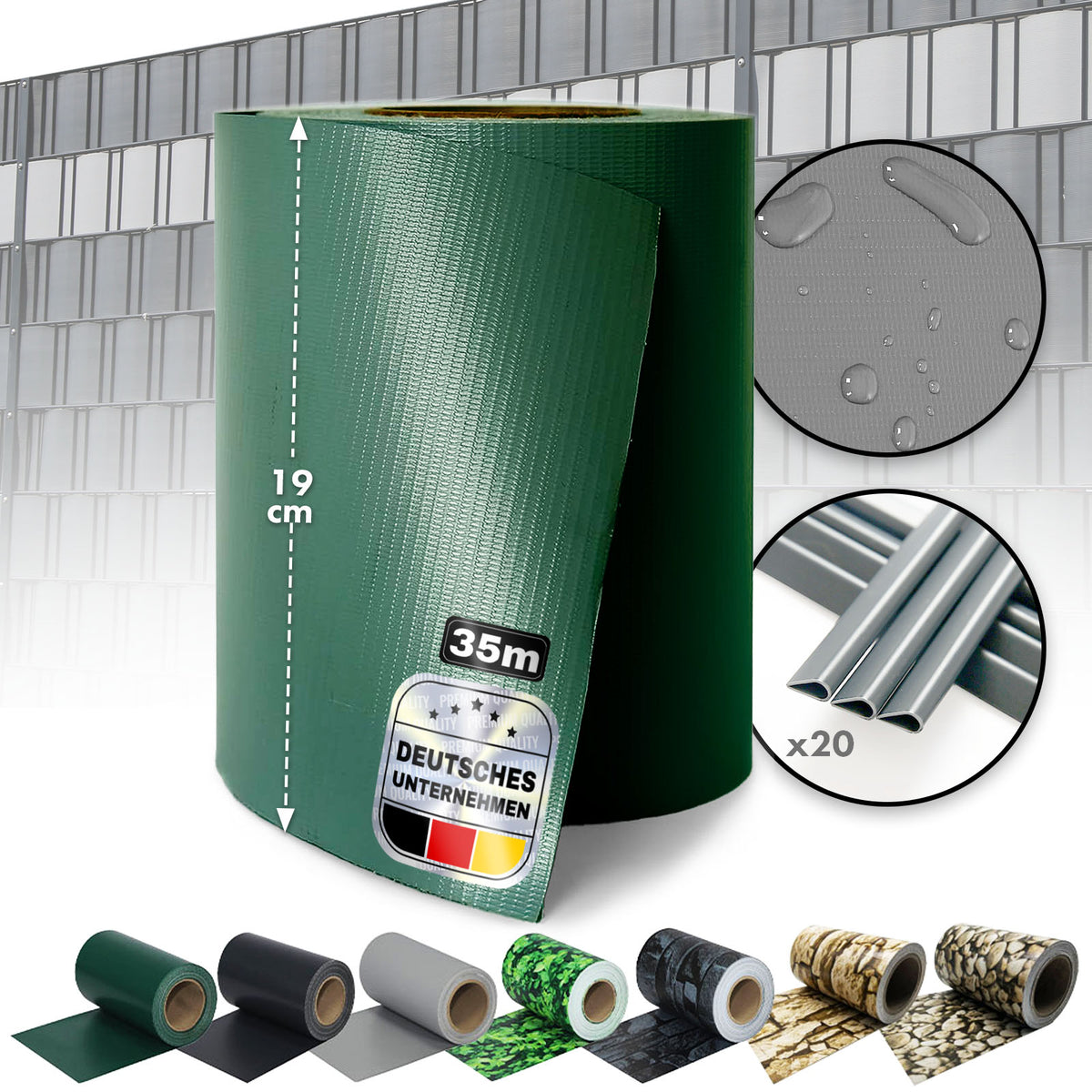 PVC-Sichtschutzstreifen | Für Gittermatten-Zäune | Effektiver Sichtschutz