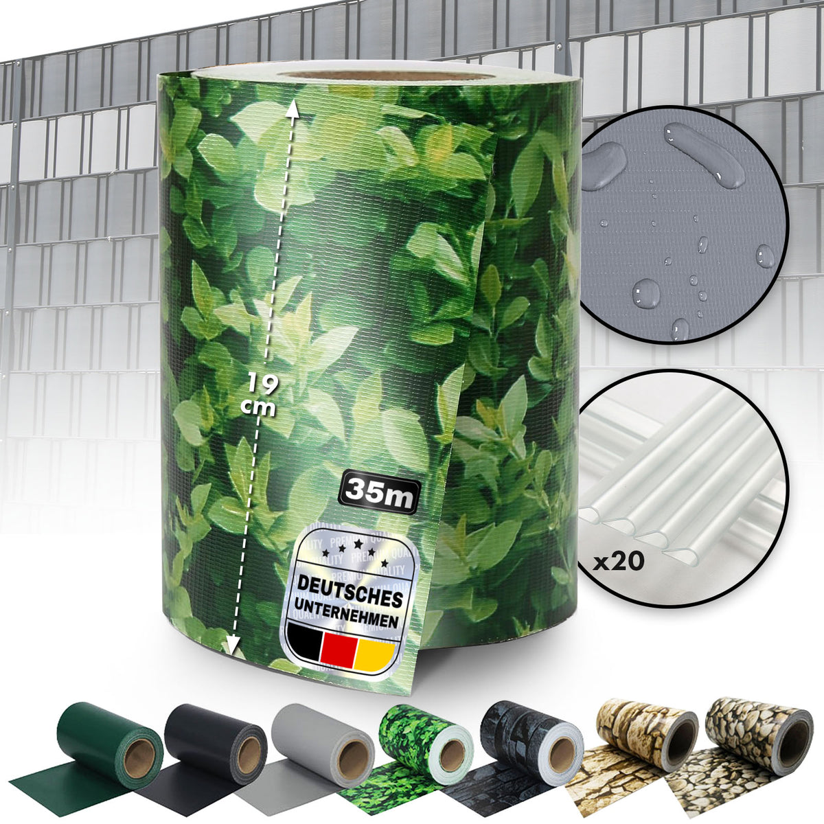 PVC-Sichtschutzstreifen | Für Gittermatten-Zäune | Effektiver Sichtschutz