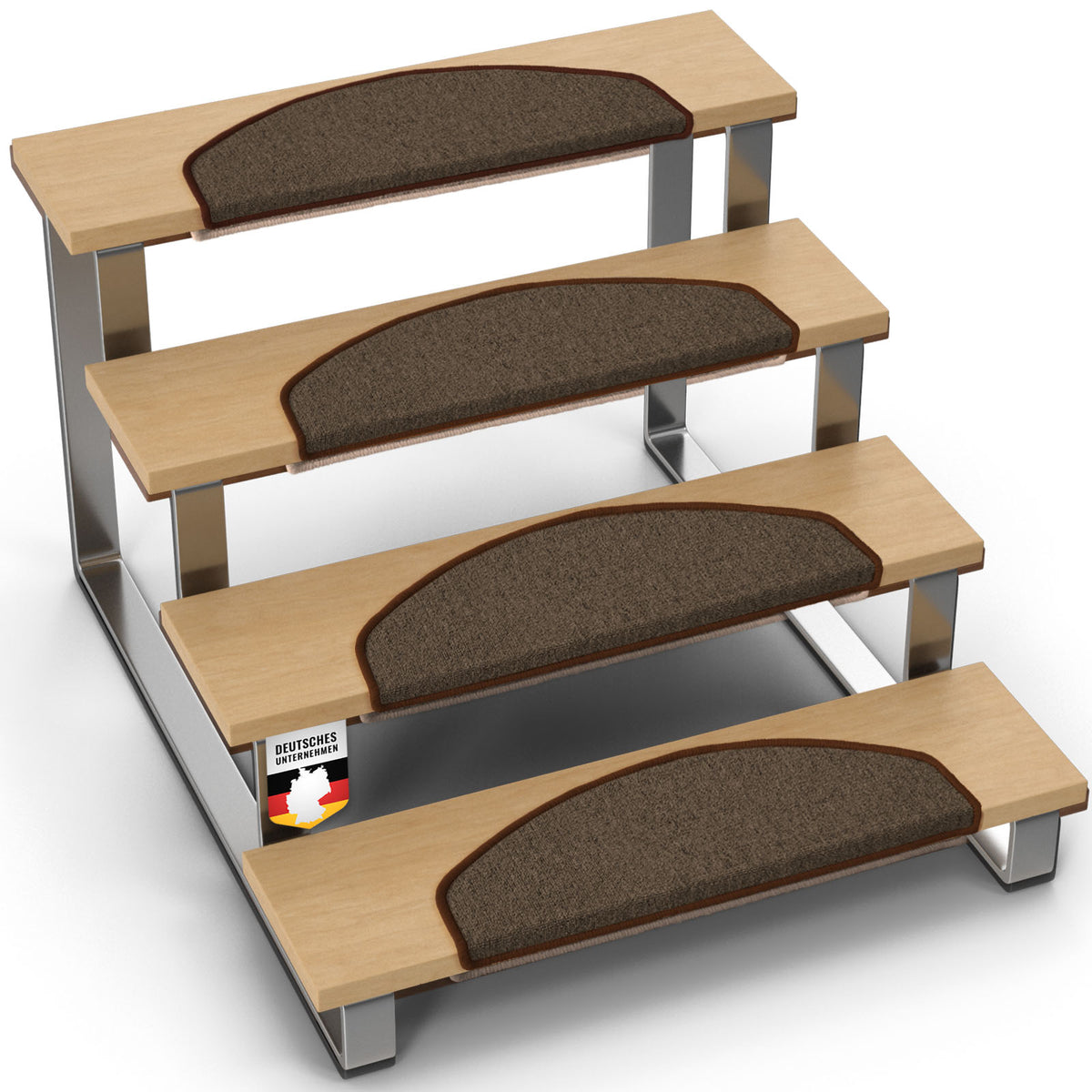 Stufenmatte | London Pro | Im modernen Design | Rutschfest & pflegeleicht | Halbrund