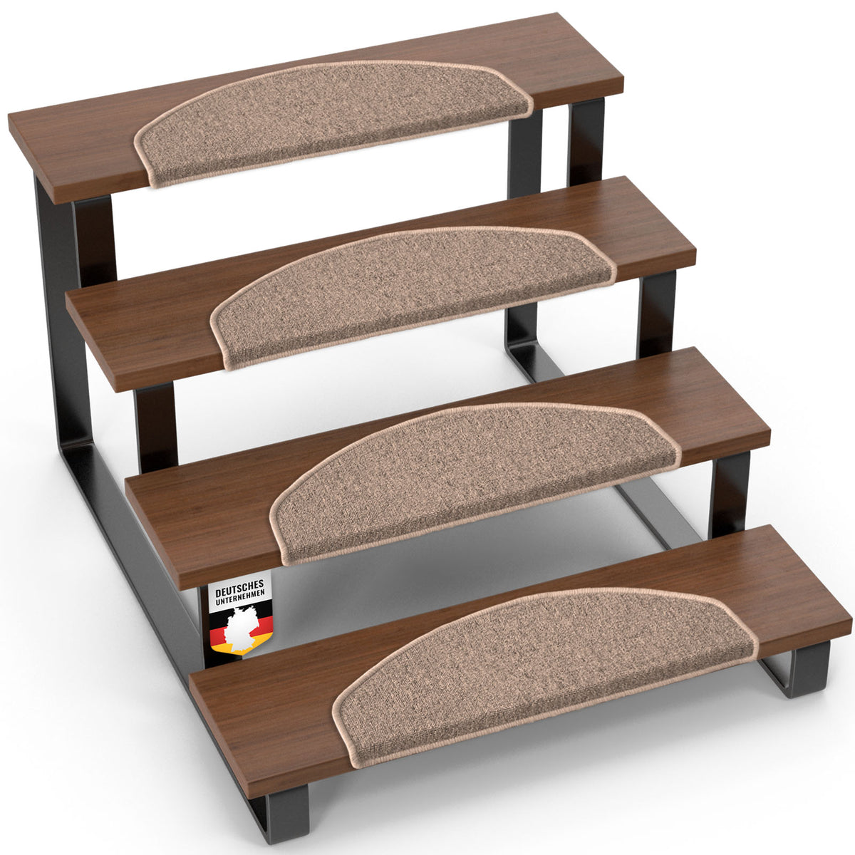 Stufenmatte | London Pro | Im modernen Design | Rutschfest & pflegeleicht | Halbrund