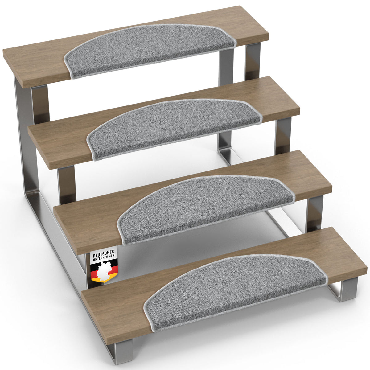 Stufenmatte | London Pro | Im modernen Design | Rutschfest & pflegeleicht | Halbrund