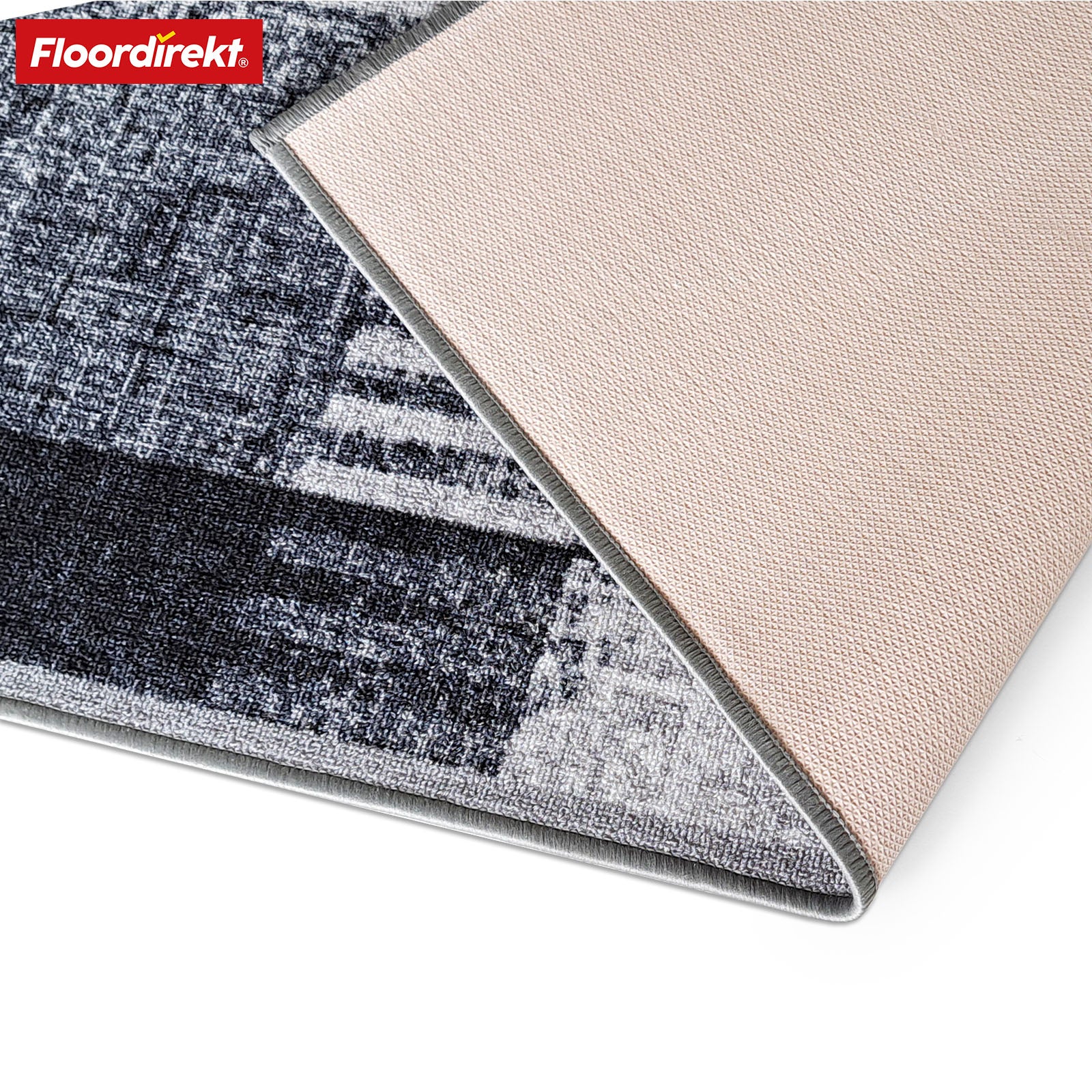 Teppich-Läufer auf Maß | Cordoba | Grautöne mit Muster | rutschfest & robust | 80 cm Breite