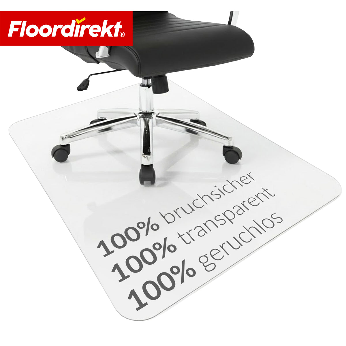 Bodenschutzmatte | Secura | Transparent 80 × 118 cm | 5 mm bruchsichere PVC Bürostuhlunterlage für Parkett, Laminat & Teppich