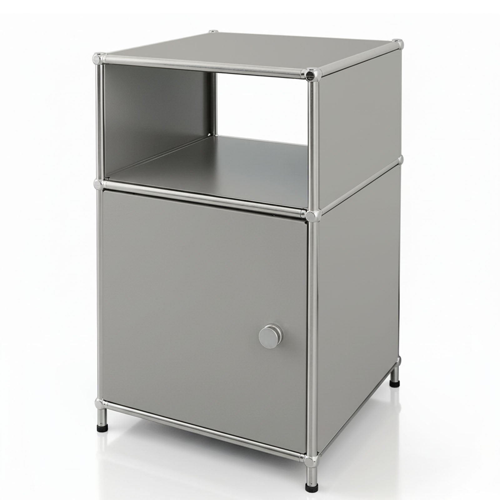 Metallregal | Concept Epure MK-040 | 3-stöckiges Aufbewahrungsregal mit Tür & & Ablageflächen | In mehreren Farben erhältlich