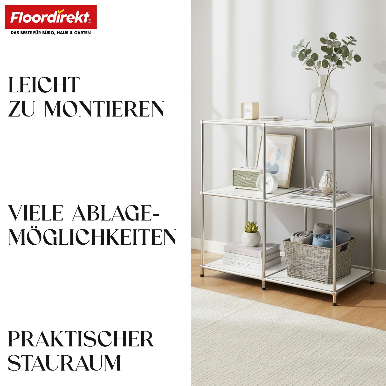 Metallregal | Concept Epure MK-027 | Offenes 3-stöckiges Sideboard & Ablageregal | In mehreren Farben erhältlich