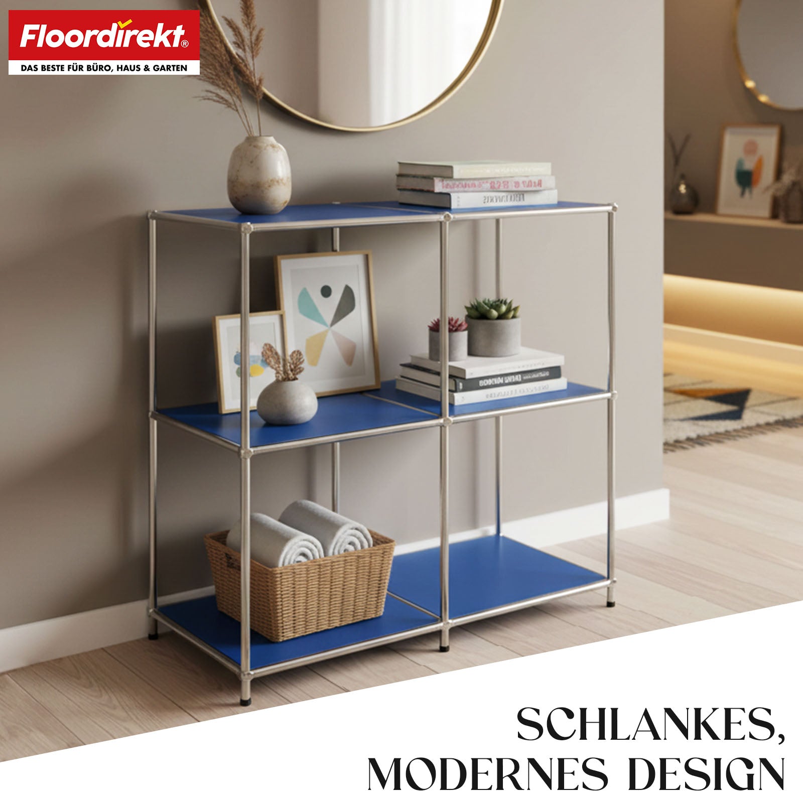 Metallregal | Concept Epure MK-027 | Offenes 3-stöckiges Sideboard & Ablageregal | In mehreren Farben erhältlich