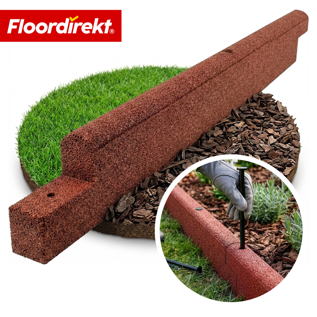 Gummi Randstein | Flexible Rasenkante & Beeteinfassung aus recyceltem Gummi für Garten, Wege & Terrasse