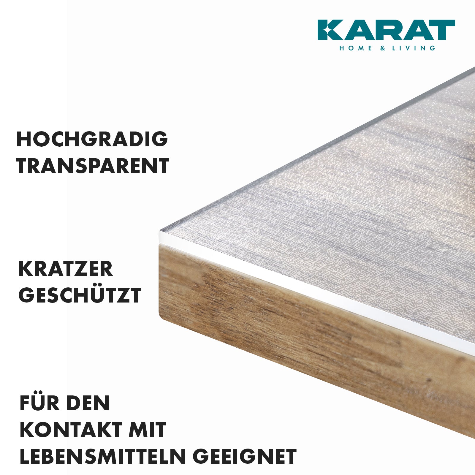 Tischfolie transparent mattiert mit geradem Schnitt | Imperial | Rutschfeste, wasserdichte Schutzfolie für Tische | Individueller Zuschnitt nach Maß