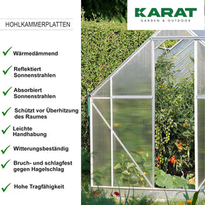 Doppelstegplatten Set | Sera | 14er Set Doppelstegplatten & Verbinder | Polycarbonat | Stärke 4 mm | 60,5 x 121 cm