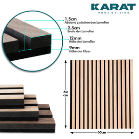 Akustikpaneele in Holzoptik | Zeitloses Design für eine angenehme Raumakustik | Erhältlich in 3 Designs und 2 Größen