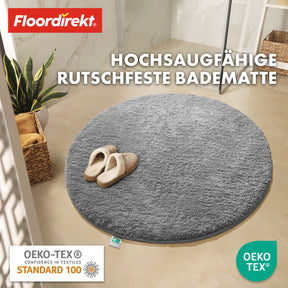 Badematte | Sky | Badteppich in Rund | Dichtes, flauschiges Wohlgefühl für Ihr Zuhause