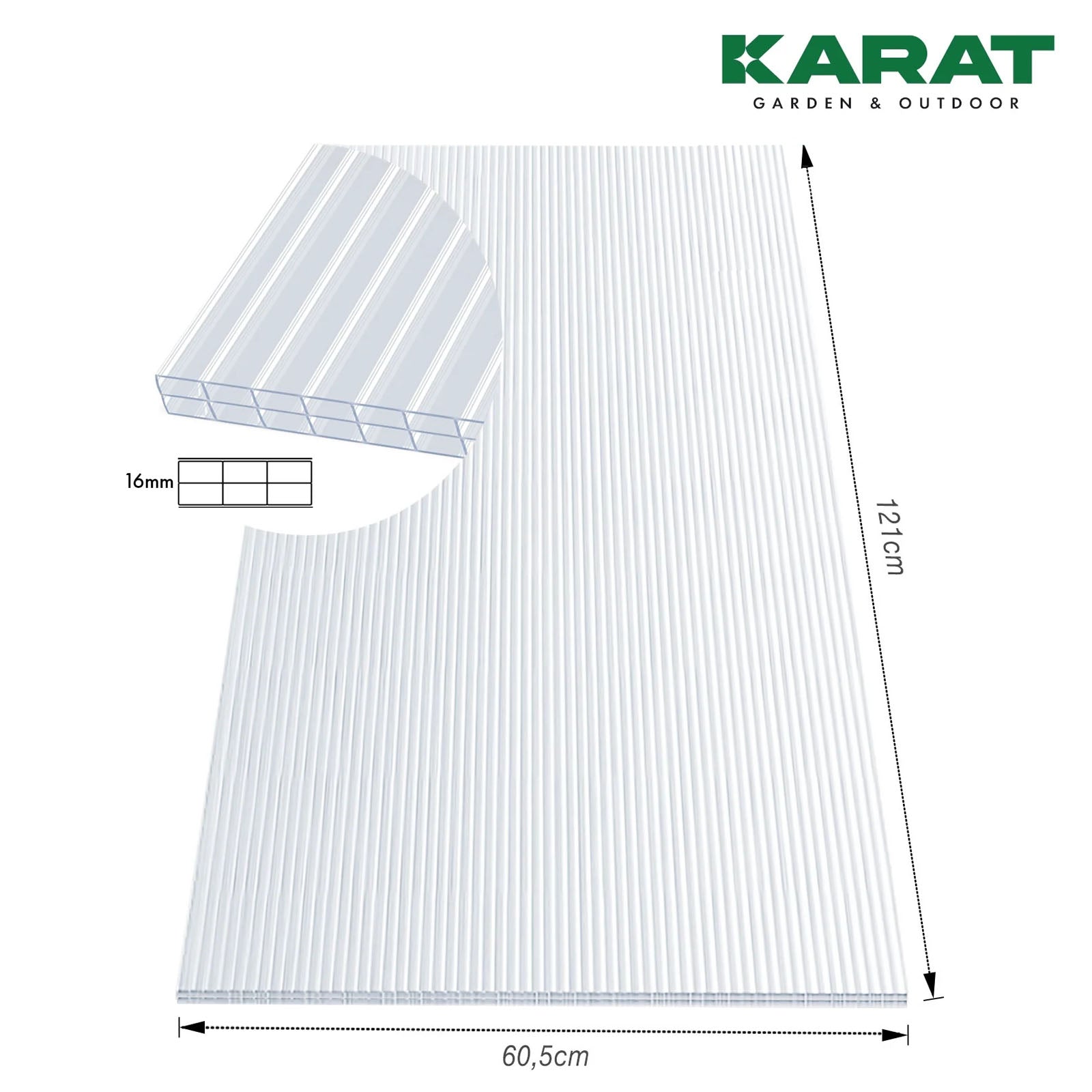 Doppelstegplatte | 60,5 x 121 cm | Polycarbonat | Für Heimwerken & Konstruktion