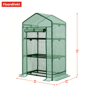 Gewächshaus | Bloom | Witterungsbeständiges Gewächshaus mit robustem Stahlrahmen | Kompaktes Pflanzenhaus mit wählbaren 2, 3 oder 4 Ablageebenen
