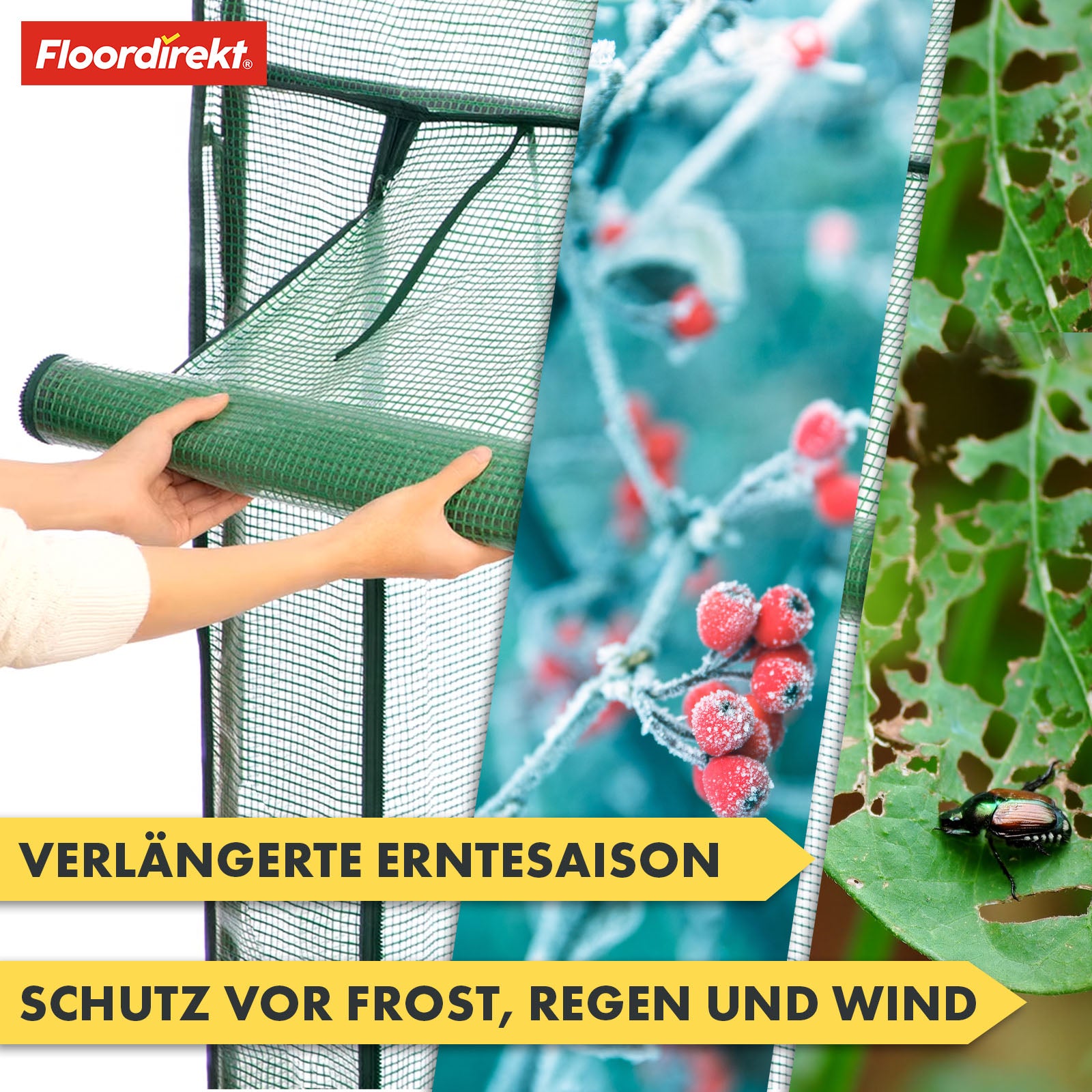 Gewächshaus | Harrest | Langlebiges, UV-beständiges Foliengewächshaus mit stabilem Stahlrahmen und Metallablagegitter | Zwei Größen zur Auswahl