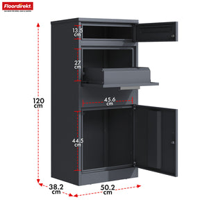 Paketbox mit Briefkasten | Francois | Wasserdichter Paketbriefkasten aus Stahl, abschließbar & freistehend in Anthrazit