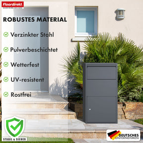 Paketbox | Clement | Praktische Paketkasten mit Klappensystem & Schloss | Wetterfest & einfach zu montieren