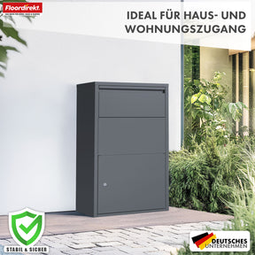 Paketbox | Clement | Praktische Paketkasten mit Klappensystem & Schloss | Wetterfest & einfach zu montieren