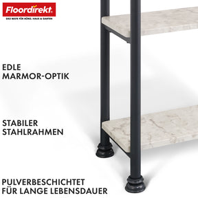 Standregal | Charles | Modernes Regal in Marmor-Optik mit stabiler Stahlkonstruktion | In 3 oder 4 Etagen erhältlich
