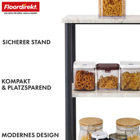 Standregal | Charles | Modernes Regal in Marmor-Optik mit stabiler Stahlkonstruktion | In 3 oder 4 Etagen erhältlich