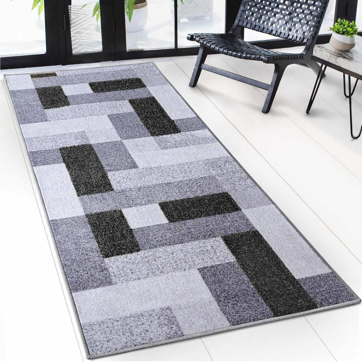 ✂ Teppich-Läufer nach Maß | New York | Rutschhemmend mit Gel-Rücken | Modernes Design in verschiedene Farben