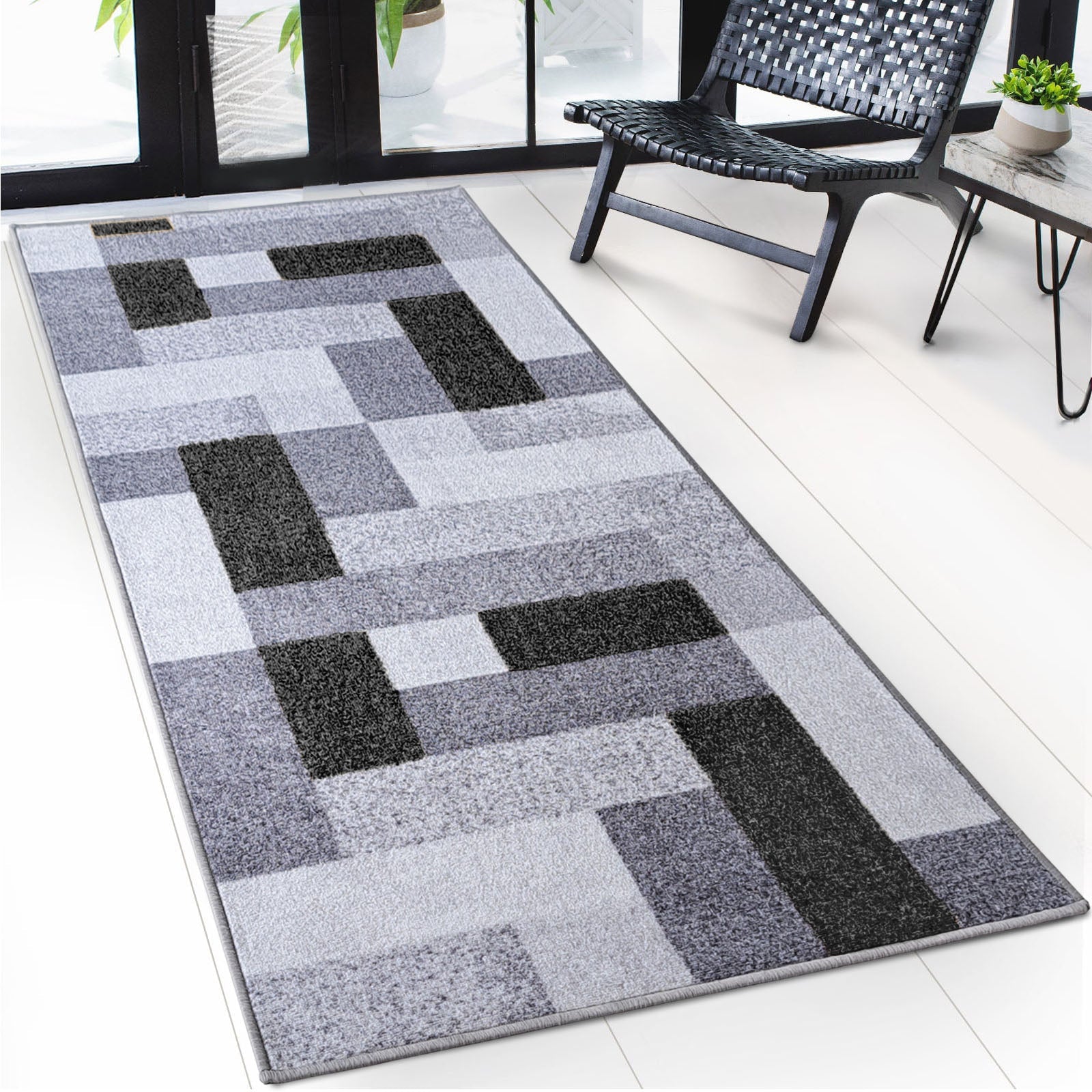 ✂ Teppich-Läufer nach Maß | New York | Rutschhemmend mit Gel-Rücken | Modernes Design in verschiedene Farben