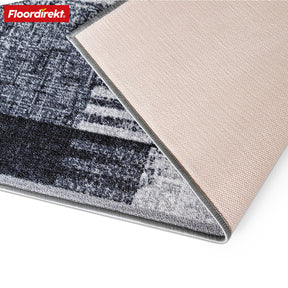 Teppich-Läufer auf Maß | Cordoba | Grautöne mit Muster | rutschfest & robust | 80 cm Breite