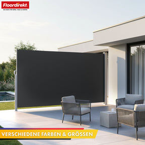 Alu-Seitenmarkise | Sicht- & Sonnenschutz für Terrasse, Balkon & Garten | UV-Schutz, blickdicht & wasserabweisend | Verschiedene Farben & Größen