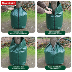 Bewässerungsbeutel für Bäume | 75L & 100L Wassersack mit Tropfsystem | Wiederverwendbarer Baumbewässerungssack aus PVC