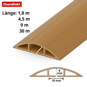 Boden-Kabelkanal | Cable Guard | Rutschfester Kabelschutz & Stolperschutz | Flexibel, zuschneidbar & für 2 Kabel bis 8 mm Ø