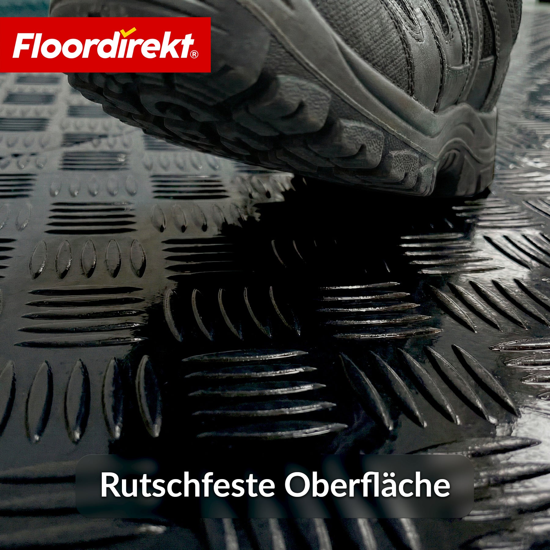 PVC-Bodenbelag | Bullet | Riffelblech-Optik | Rutschfest & Pflegeleicht | Meterware / Zuschnitt nach Maß | 110 cm Breite