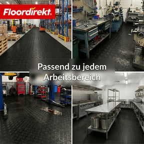PVC-Bodenbelag | Bullet | Riffelblech-Optik | Rutschfest & Pflegeleicht | Meterware / Zuschnitt nach Maß | 110 cm Breite