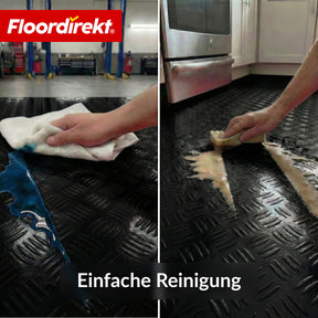 PVC-Bodenbelag | Bullet | Riffelblech-Optik | Rutschfest & Pflegeleicht | Meterware / Zuschnitt nach Maß | 110 cm Breite