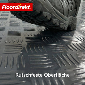 PVC-Bodenbelag | Bullet | Riffelblech-Optik | Rutschfest & Pflegeleicht | Meterware / Zuschnitt nach Maß | 110 cm Breite