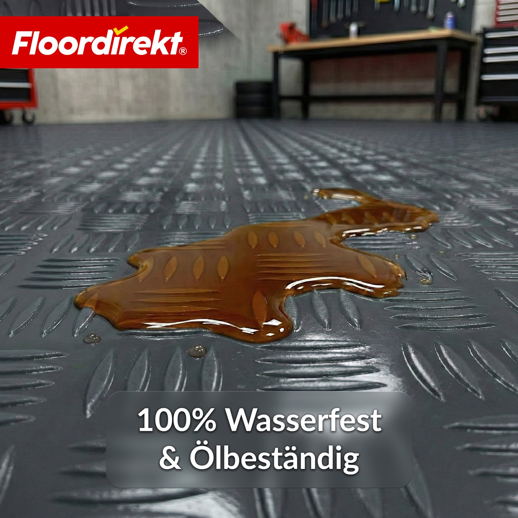 PVC-Bodenbelag | Bullet | Riffelblech-Optik | Rutschfest & Pflegeleicht | Meterware / Zuschnitt nach Maß | 110 cm Breite