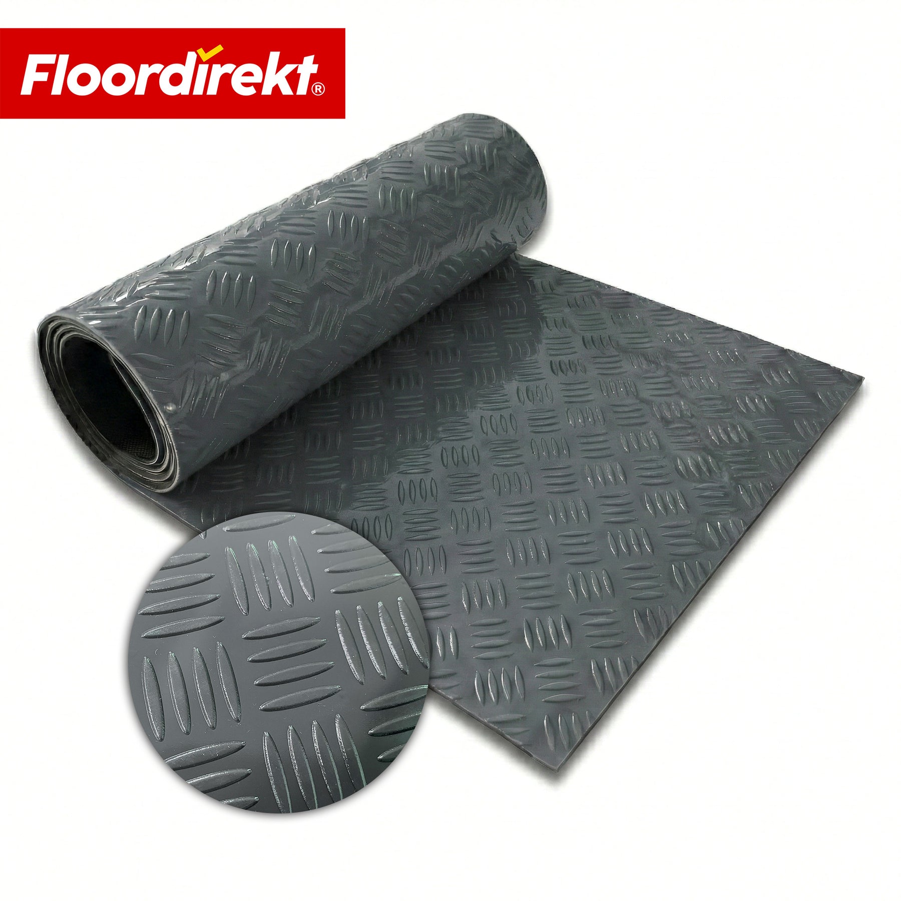 PVC-Bodenbelag | Bullet | Riffelblech-Optik | Rutschfest & Pflegeleicht | Meterware / Zuschnitt nach Maß | 110 cm Breite