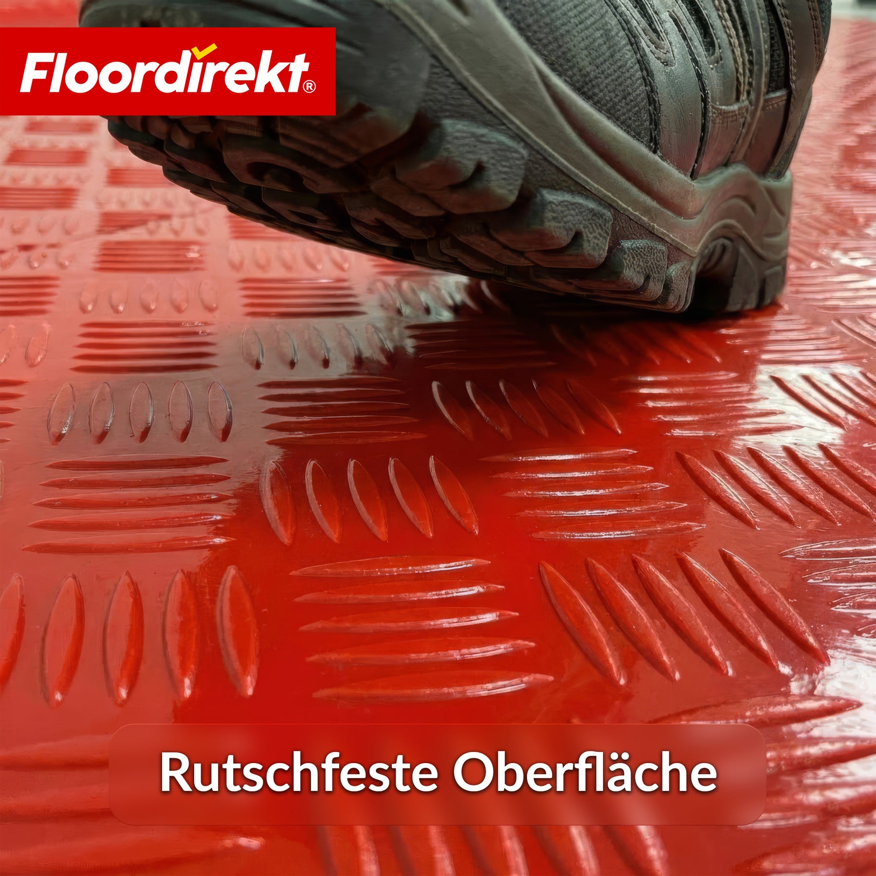 PVC-Bodenbelag | Bullet | Riffelblech-Optik | Rutschfest & Pflegeleicht | Meterware / Zuschnitt nach Maß | 110 cm Breite