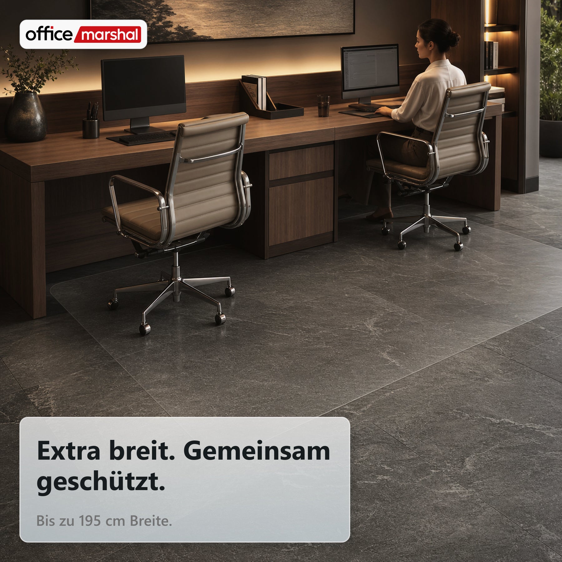 Bodenschutzmatte Floorfit nach Maß | Transparent matt | Für Hartböden, Parkett, Laminat & Vinyl