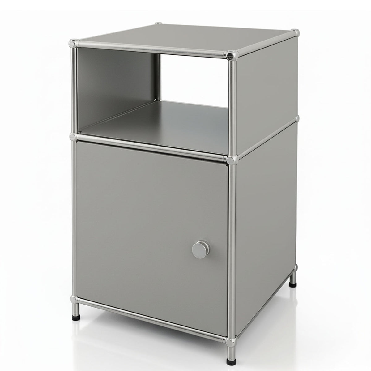 Metallregal | Concept Epure MK-040 | 3-stöckiges Aufbewahrungsregal mit Tür & & Ablageflächen | In mehreren Farben erhältlich