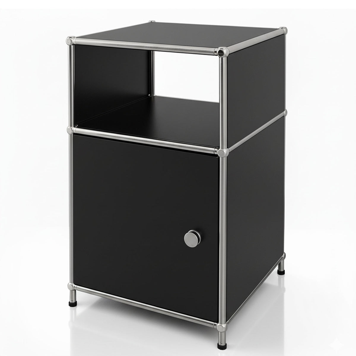 Metallregal | Concept Epure MK-040 | 3-stöckiges Aufbewahrungsregal mit Tür & & Ablageflächen | In mehreren Farben erhältlich