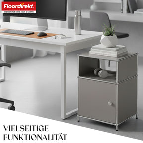 Metallregal | Concept Epure MK-040 | 3-stöckiges Aufbewahrungsregal mit Tür & & Ablageflächen | In mehreren Farben erhältlich