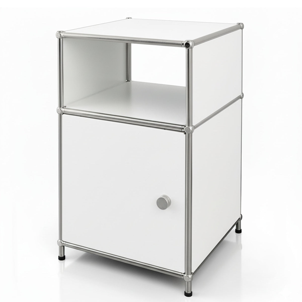 Metallregal | Concept Epure MK-040 | 3-stöckiges Aufbewahrungsregal mit Tür & & Ablageflächen | In mehreren Farben erhältlich