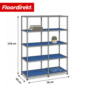Metallregal | Concept Epure MK-015 | Offenes Standregal mit 5 Ablagen | Bücherregal & Raumteiler Metall