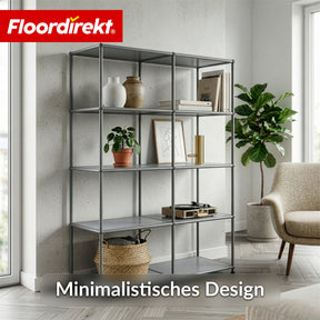 Metallregal | Concept Epure MK-015 | Offenes Standregal mit 5 Ablagen | Bücherregal & Raumteiler Metall