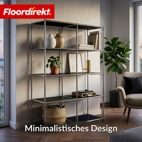 Metallregal | Concept Epure MK-015 | Offenes Standregal mit 5 Ablagen | Bücherregal & Raumteiler Metall